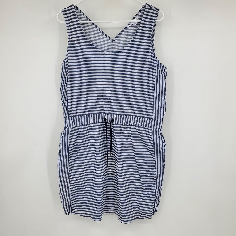 Southern Tide Nautical Striped Boho Preppy Summer Cinch Tie Waist Dress‎ XL